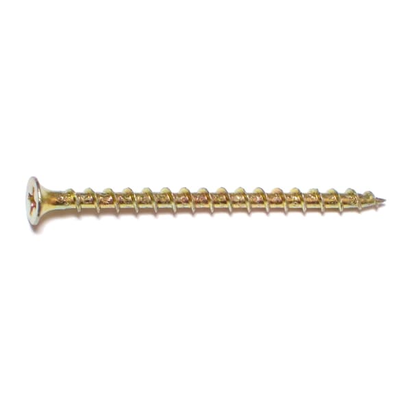 Buildright 2-1/2 in, Phillips Drive, Flat Head Wood Screw, Zinc Yellow Steel, 2500 PK 03449 - main